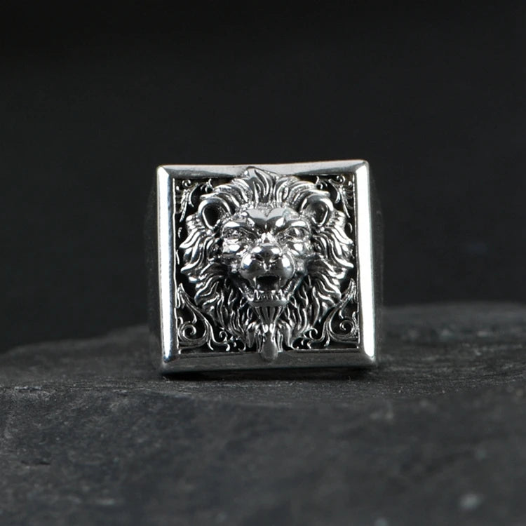 Silver Lion Ring