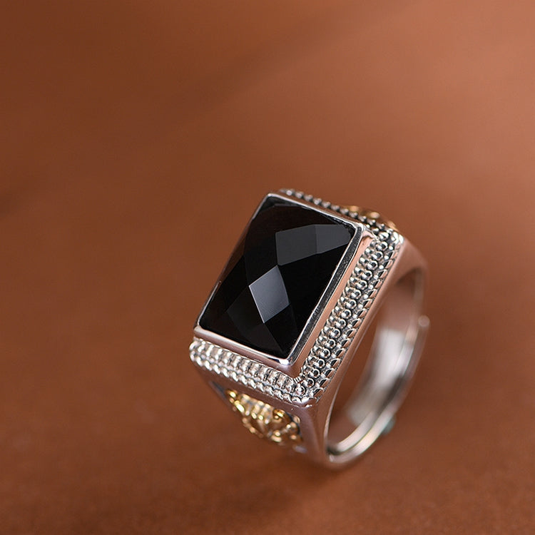 Black Agate Ring