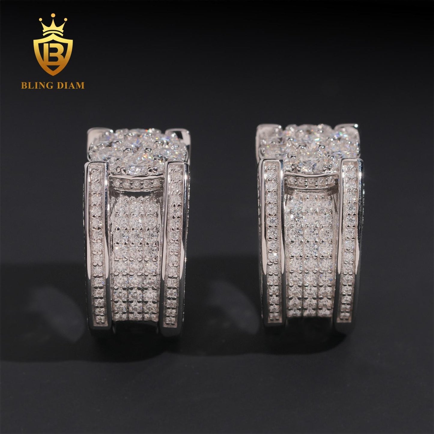 Iced Out Moissanite Ring