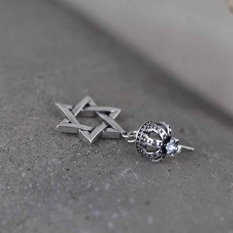 Crown Star Crescent Earrings