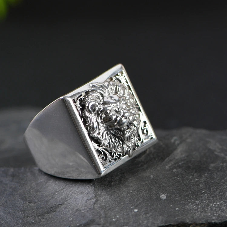 Silver Lion Ring