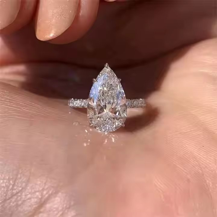 Pear Moissanite Ring