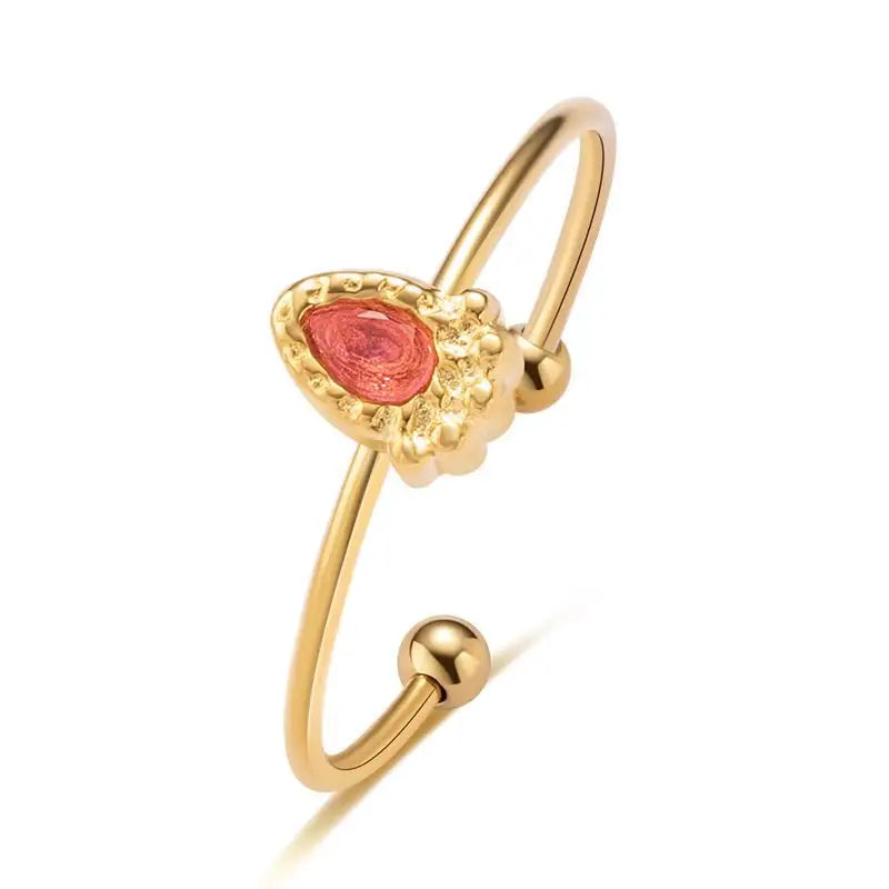 Water Drop Shape Zirconia Ring