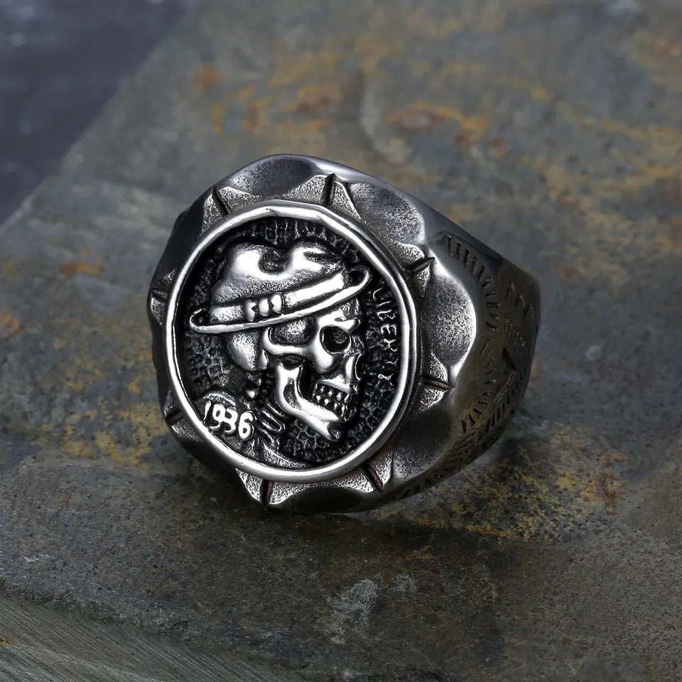Side Skull Face 1936 Liberty Ring