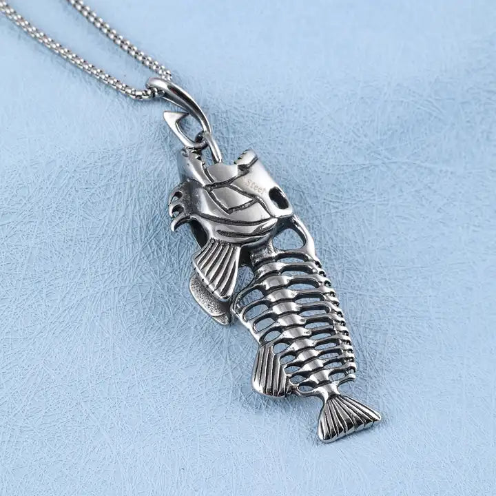 Fishbone Pendant Necklace