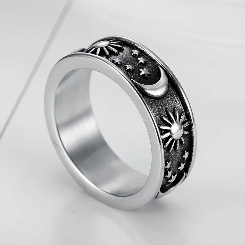 Sun and moon star ring