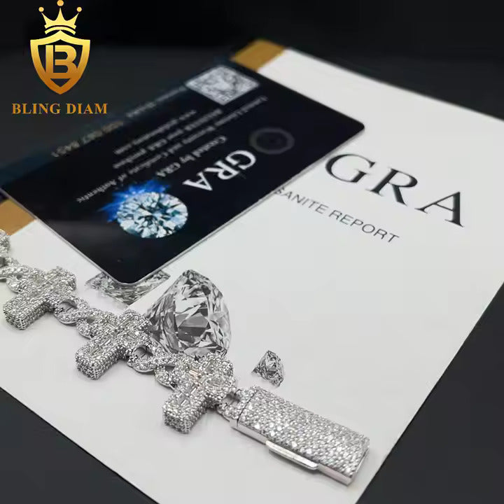 Moissanite Cross Bracelet