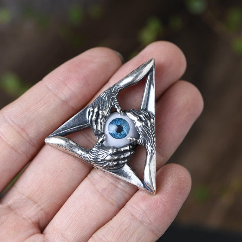 Triangle Hand Eye Necklace