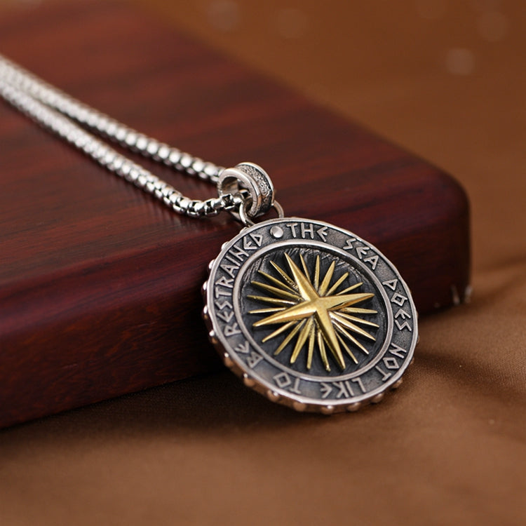 Rock Gold Star Round Necklace