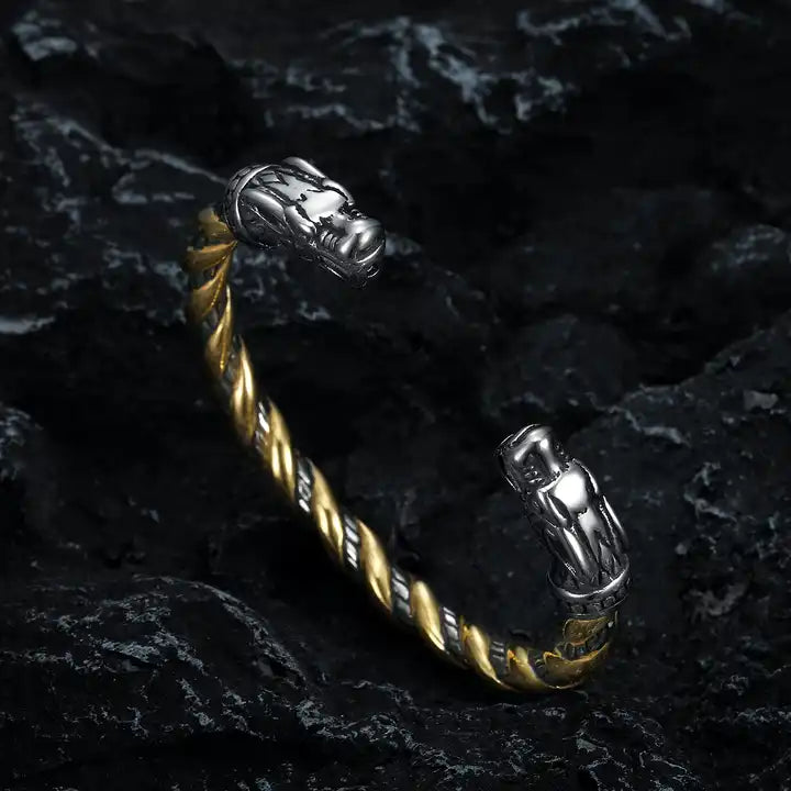 Wolfhead Bangle Bracelet