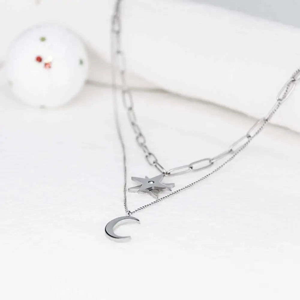 Moon And Star Necklace