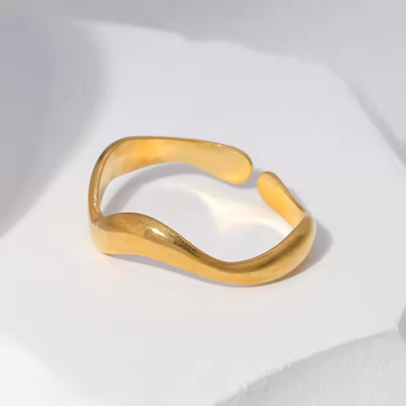Wave Gold Rings