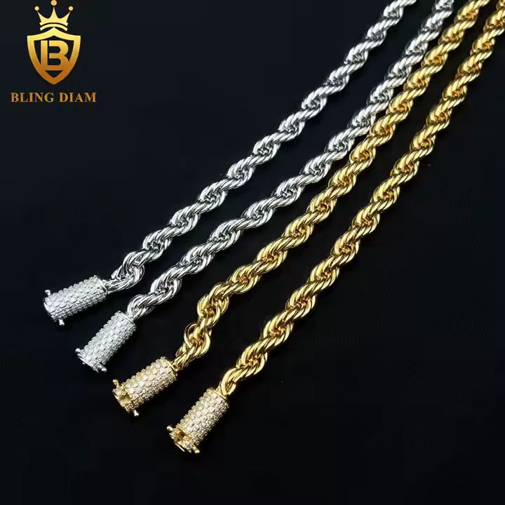 Moissanite Rope Chain | 6mm VVS | Sterling Silver