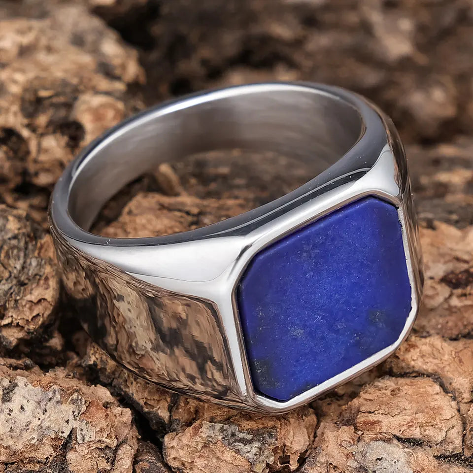 Lapis Tiger Eyes Stone Ring