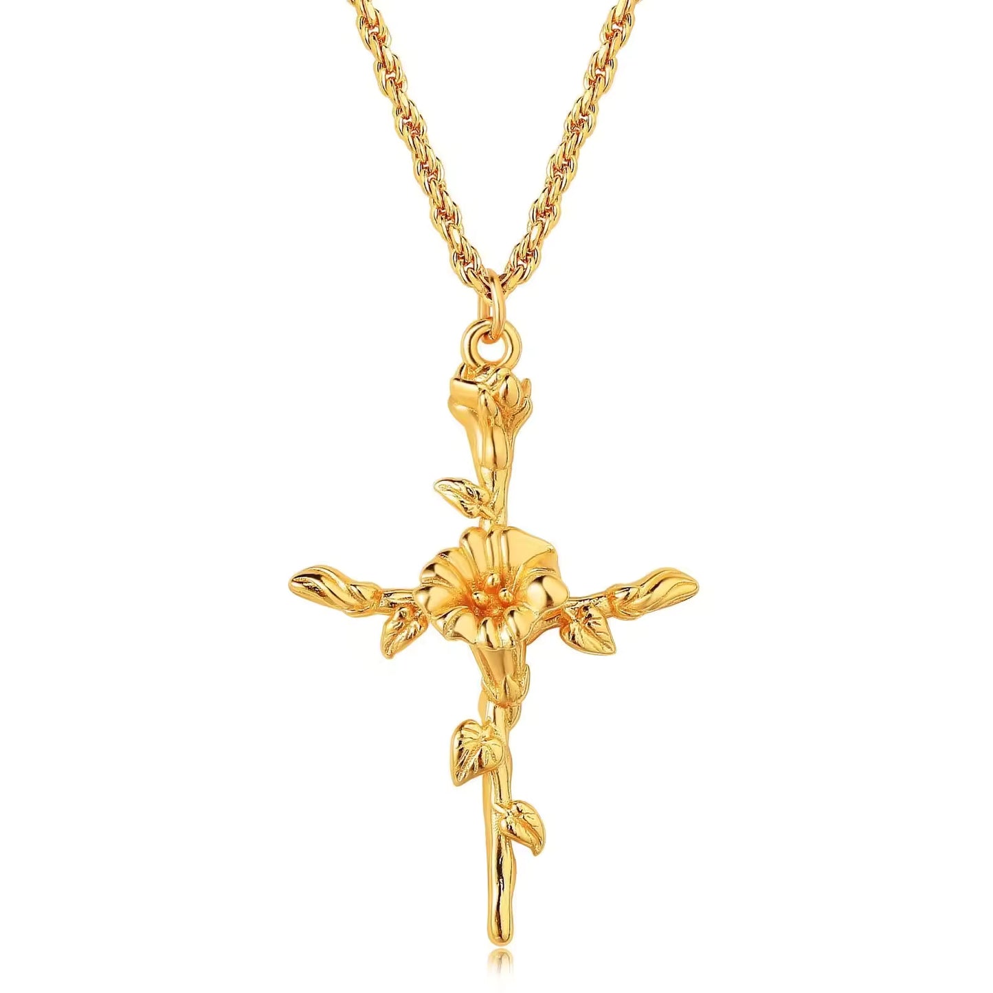 Floral Cross Pendant