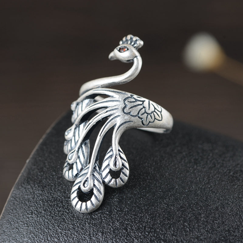 Peacock Adjustable Ring