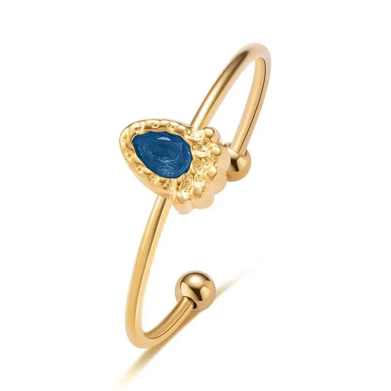 Water Drop Shape Zirconia Ring