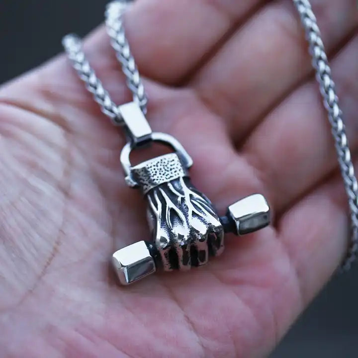 Steel Dumbbell Pendant