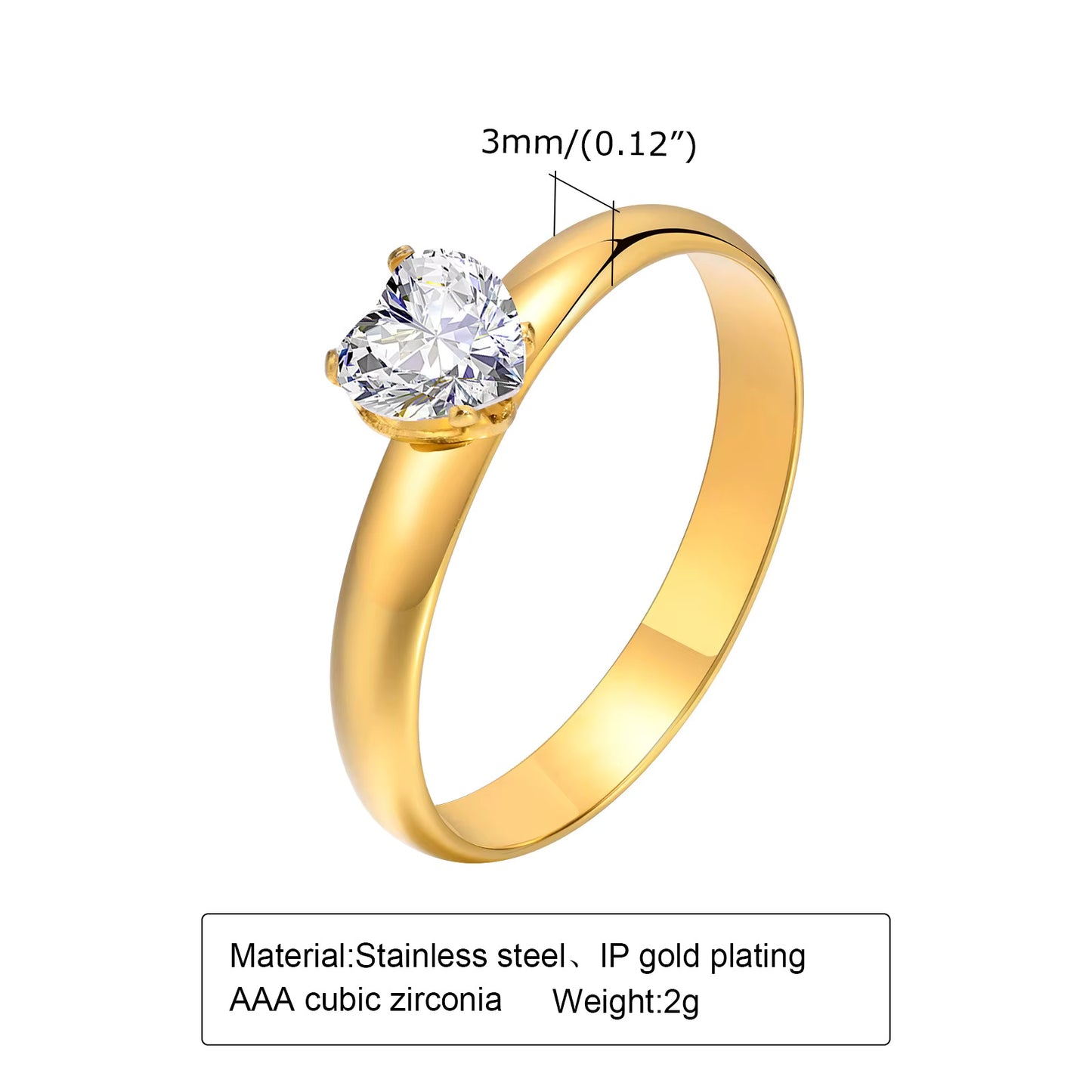 Gold Zircon Ring