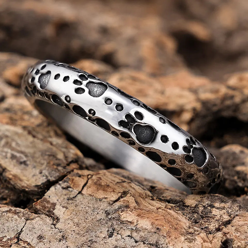 puppy paw print ring