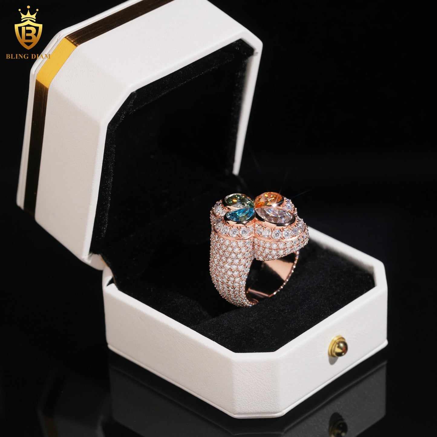 Iced-out cross ring