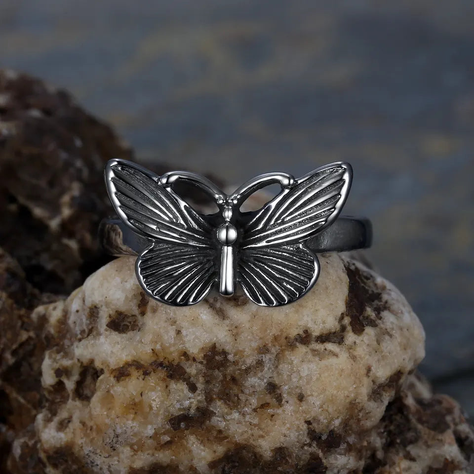 Stainless Butterfly Ring
