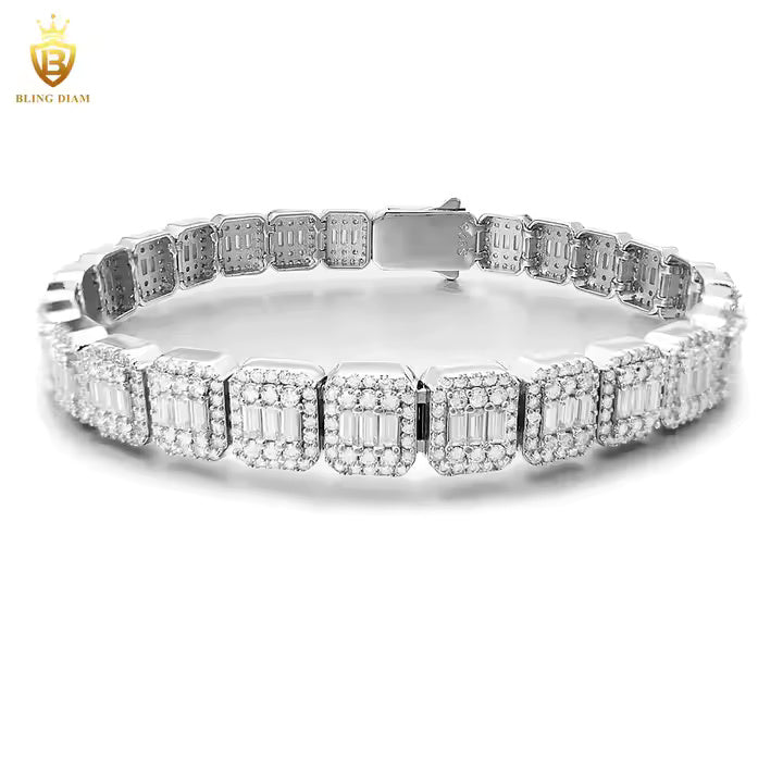 Tennis Bracelet - 9mm VVS Moissanite, 925 Sterling Silver