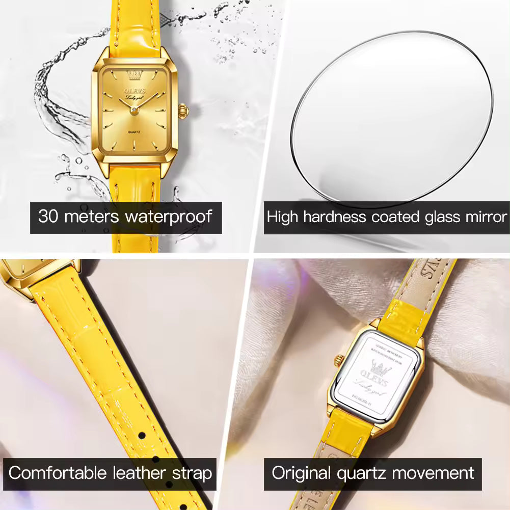 Red and Gold Square Watch
