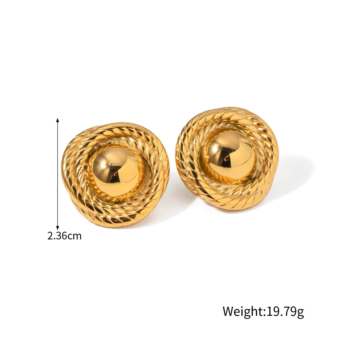 Textured Design Stud Earrings