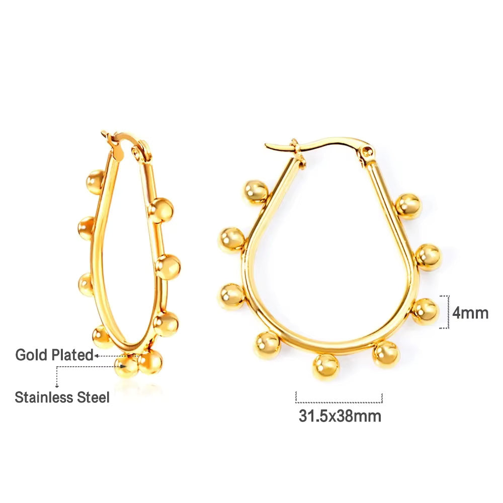 Beaded Elegant Hoop Earrings
