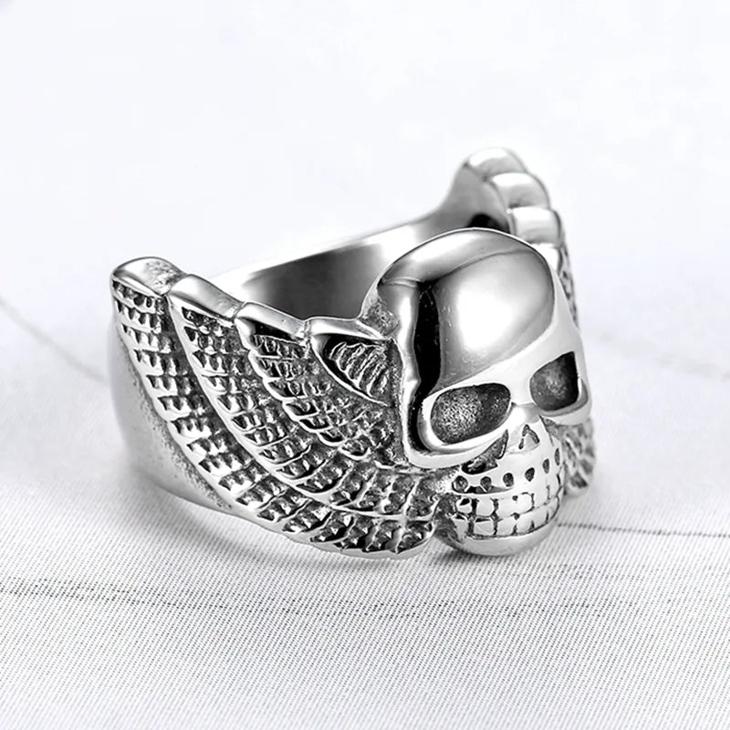 Skull With Wings Ring