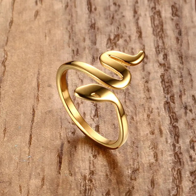Open Gold Snake Ring