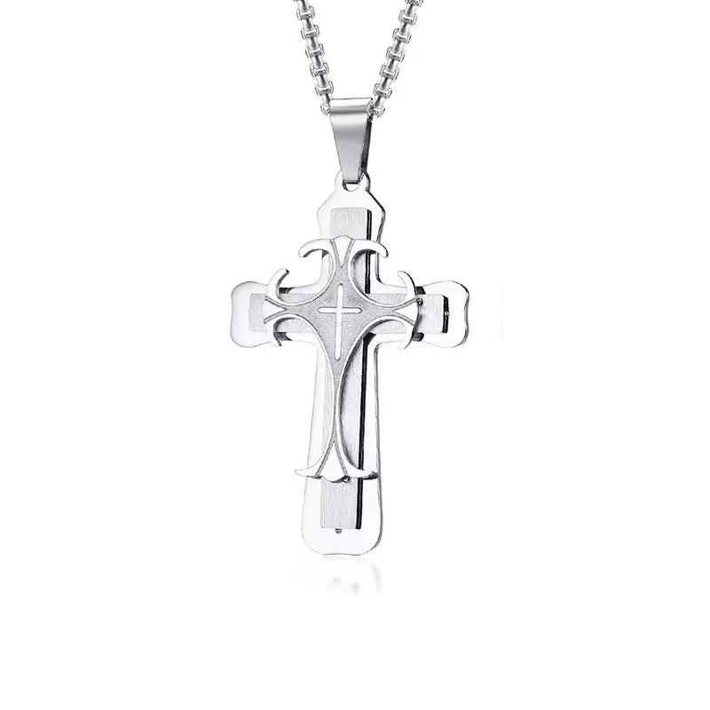 Triple Layer Cross Pendant