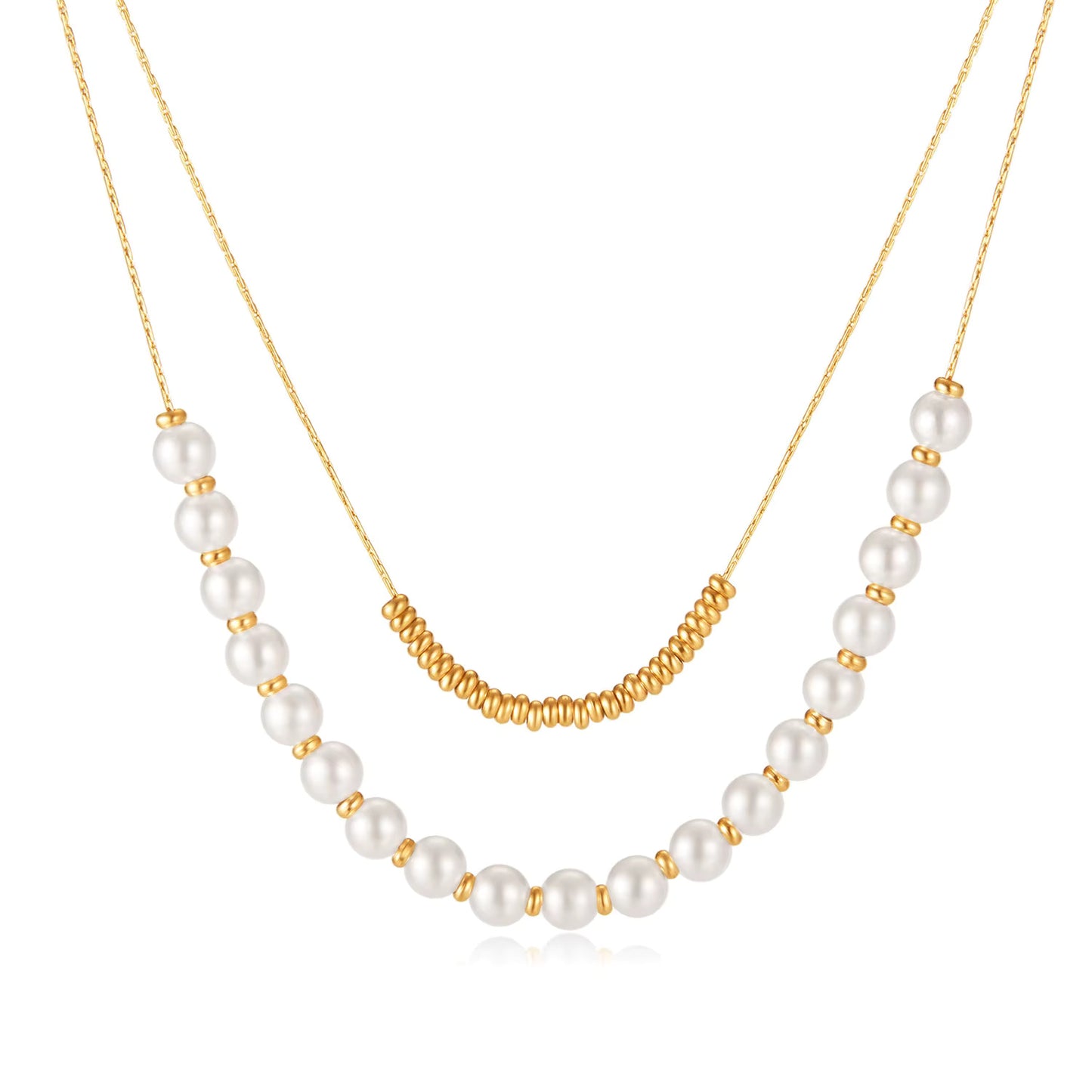 Layered Pearl Bead Necklace