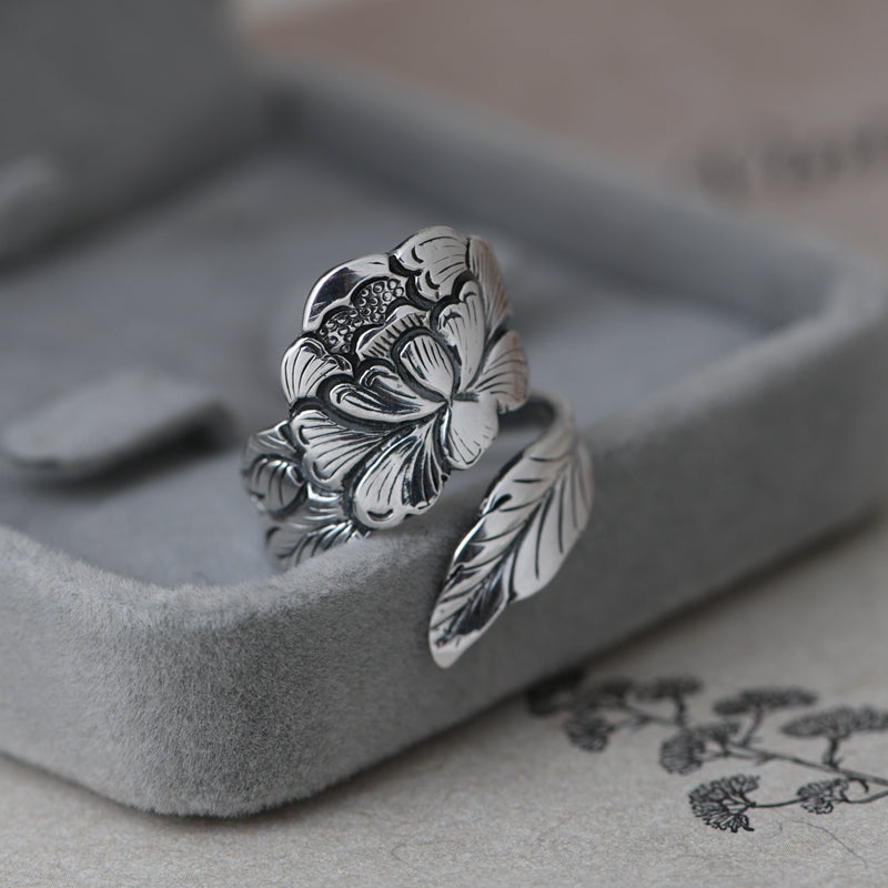 Peony flower Ring