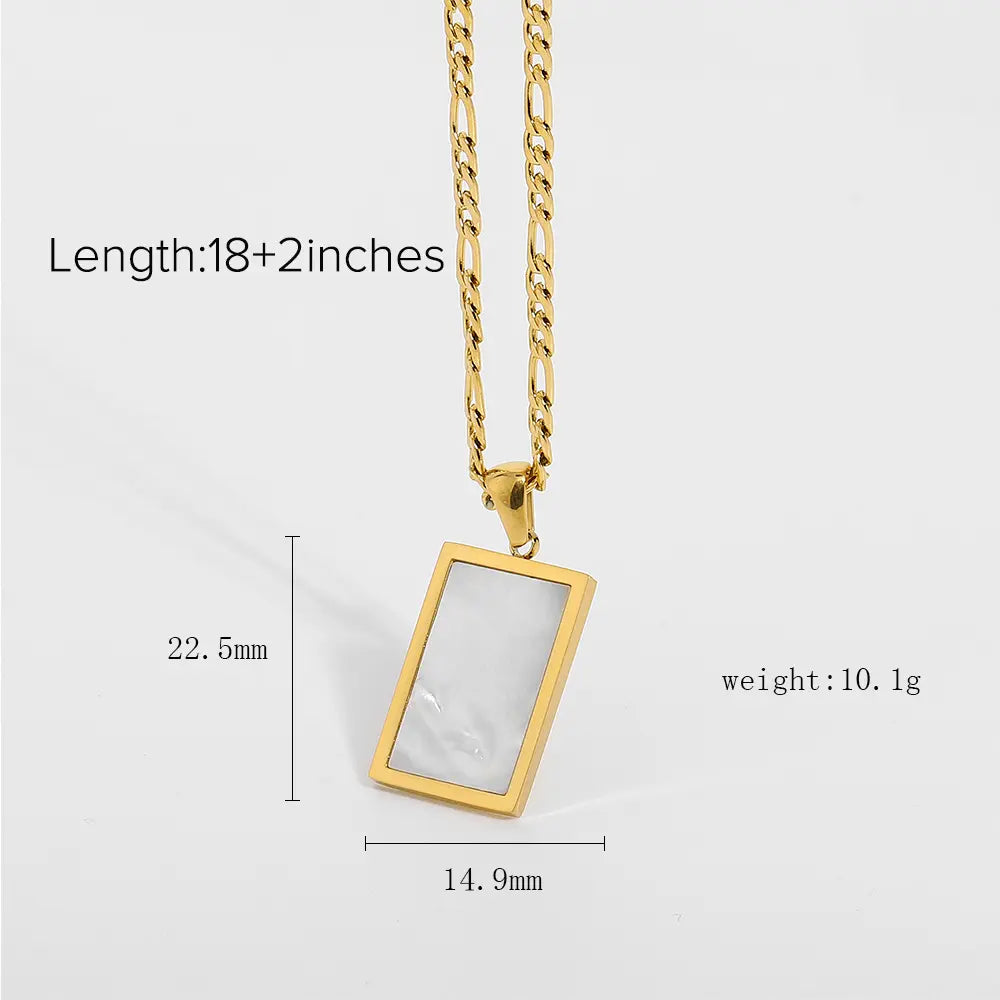 Square Stone Necklace