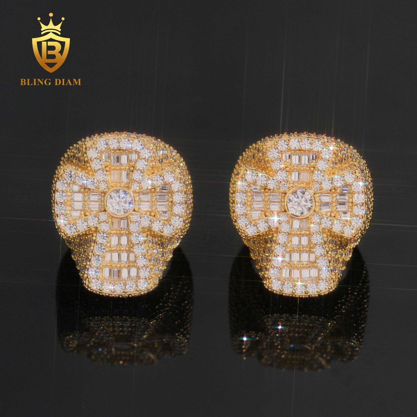Iced-out cross ring