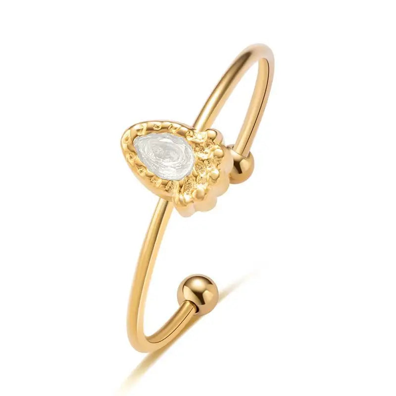 Water Drop Shape Zirconia Ring