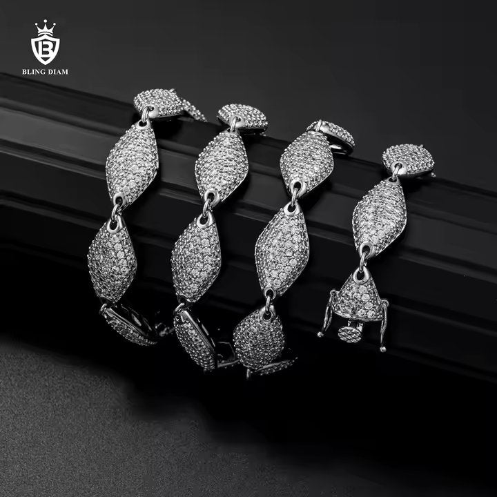 Tennis Chain - 12mm Marquise Zircon, Sterling Silver