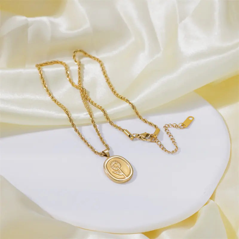 Gold Sunflower Necklace
