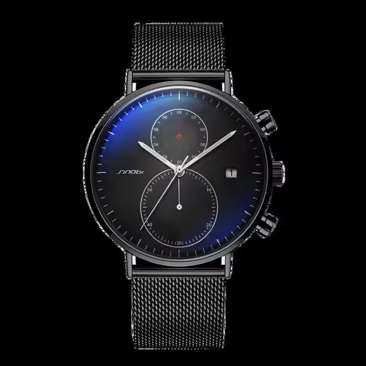 Sleek Black Chronograph Watch