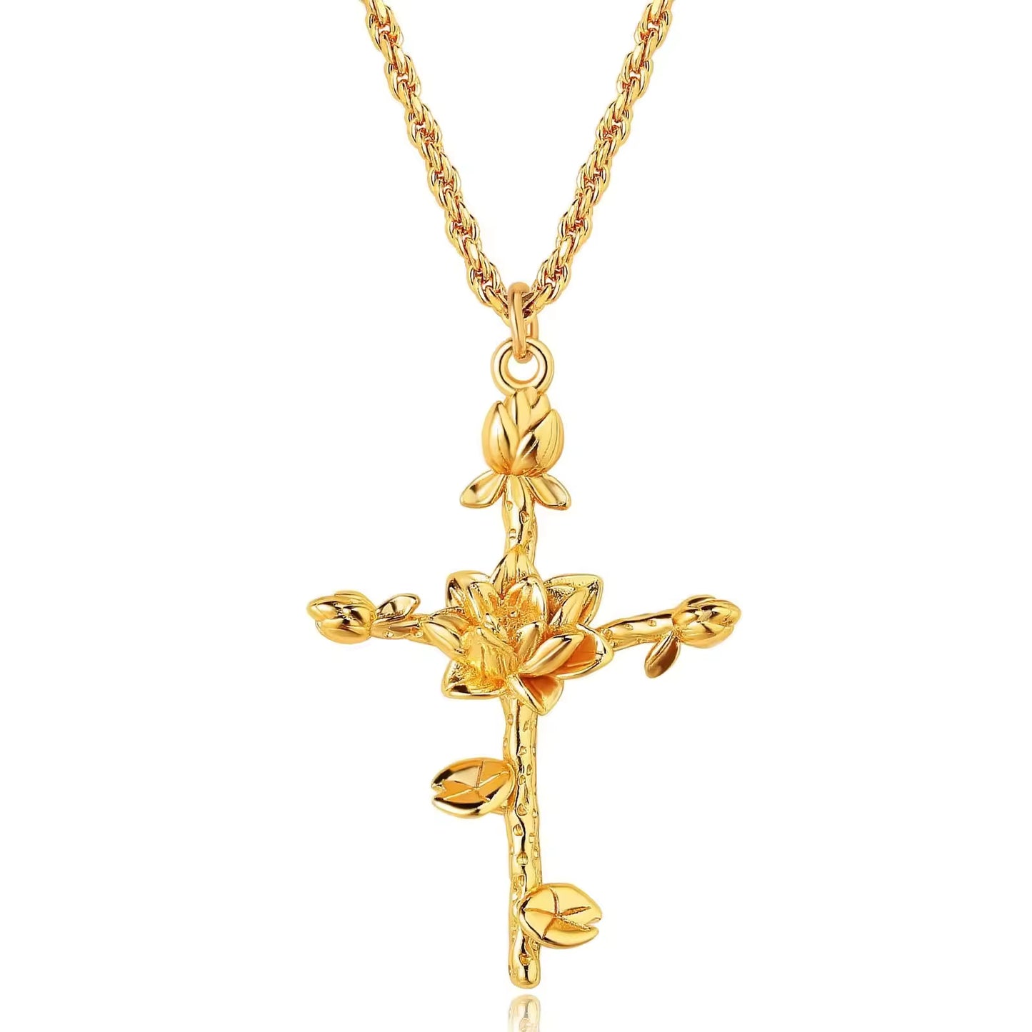 Floral Cross Pendant
