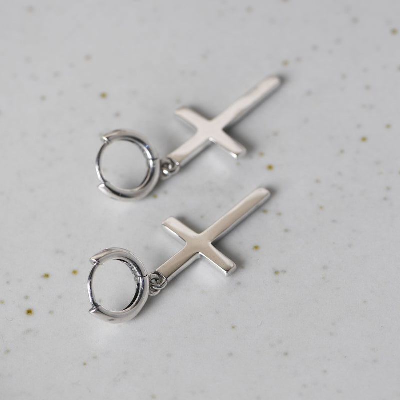 Rock Cross Stud Earrings