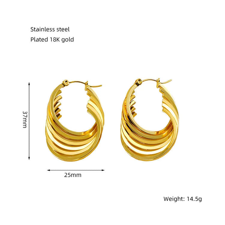 Geometric Irregular Hoop Earrings