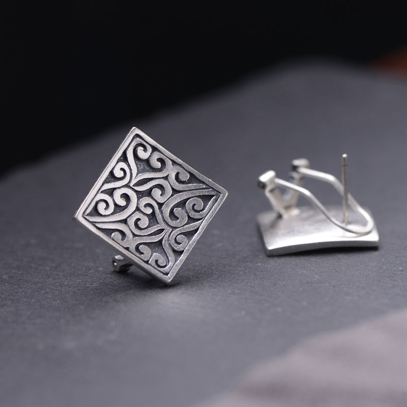 Cross Number Shape Earrings