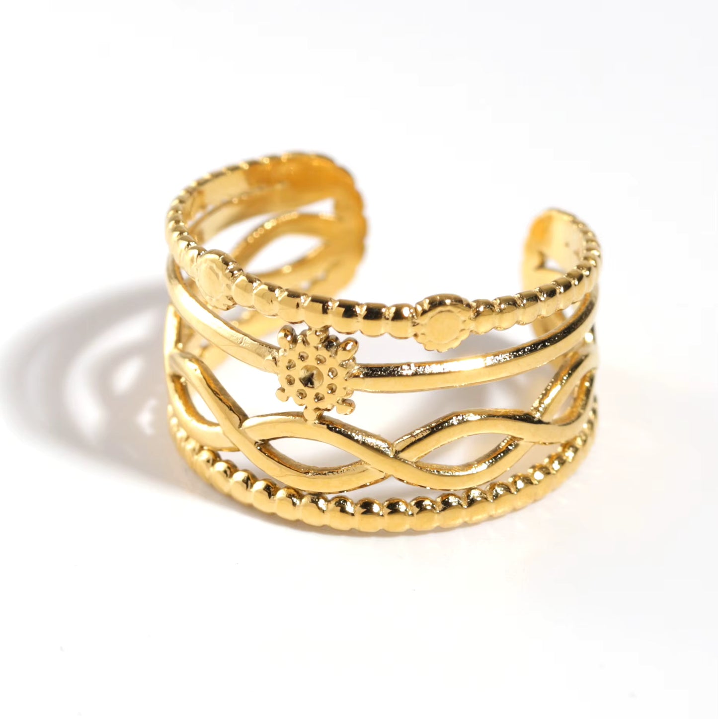 Gold Plated Open Finger Ring
