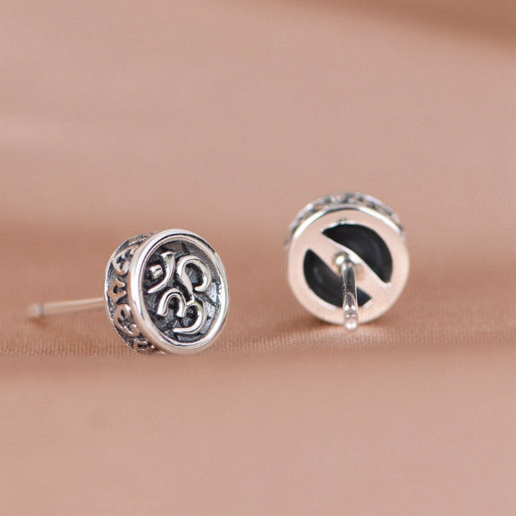 Letter Round Ear Studs