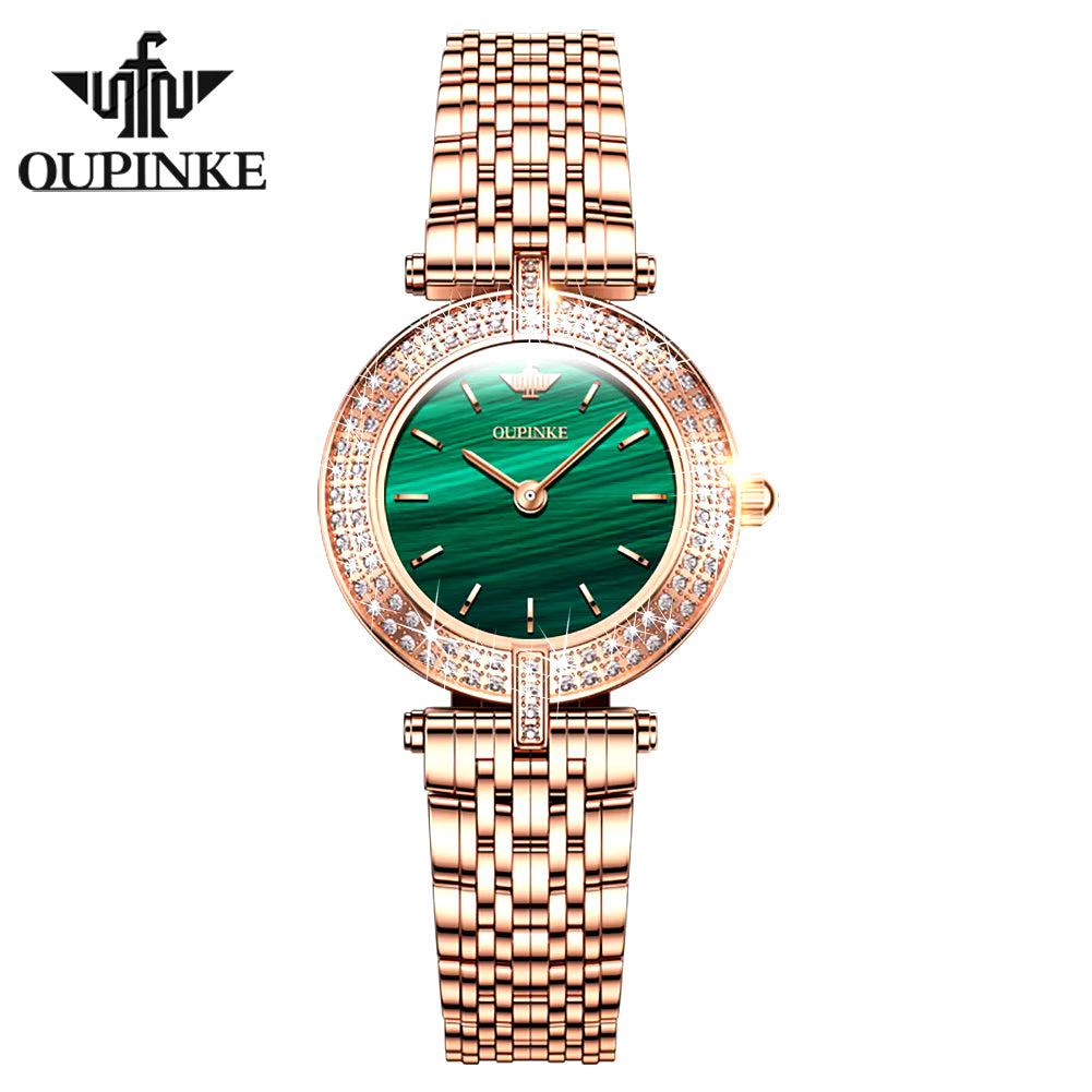 Green and Rose Gold Diamond Watch