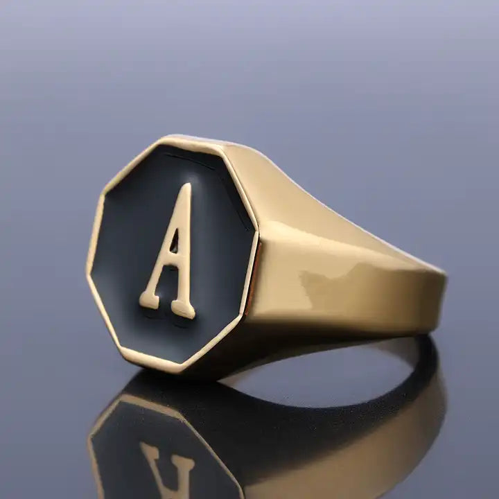 Letter A Signet Ring