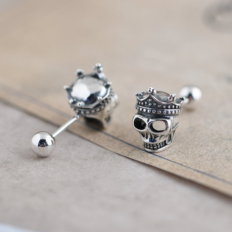Crown Skull Earrings